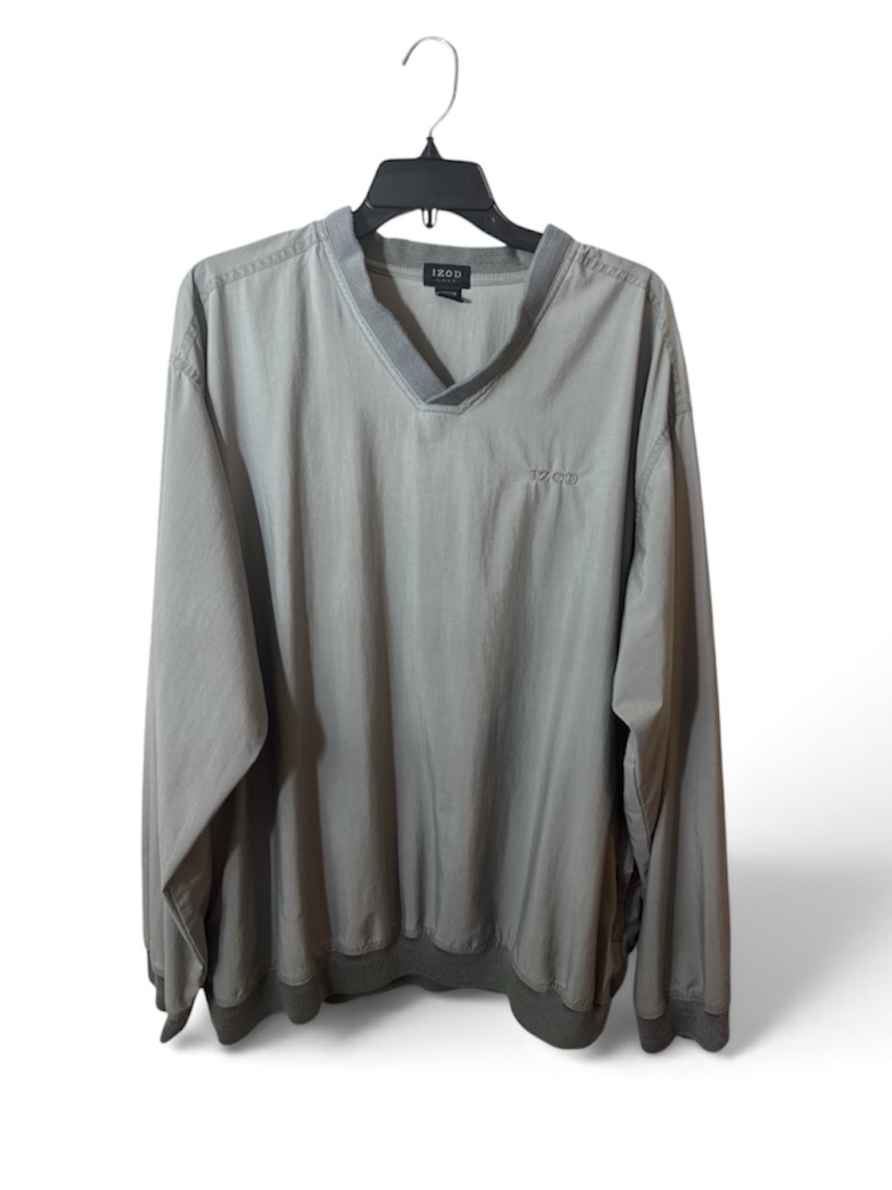 IZOD Men's Gray V‑Neck Sweater Size Large